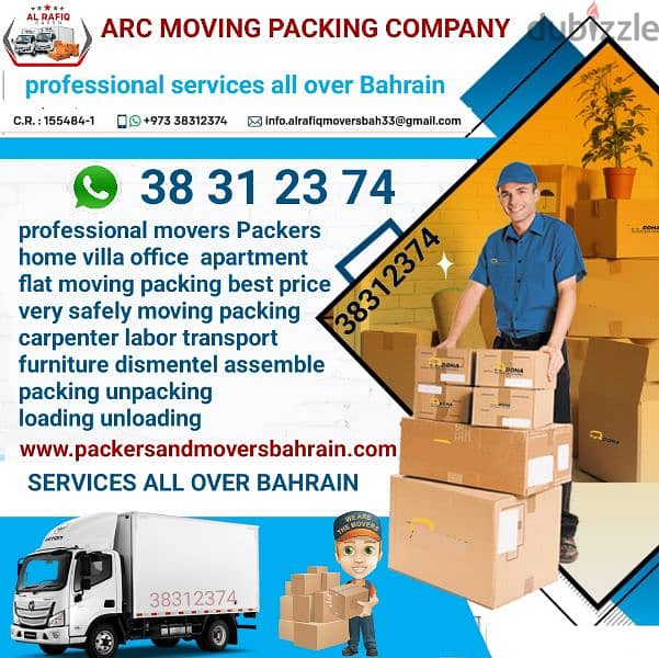 WhatsApp or mobile 38312374  packer mover company in Bahrain 0