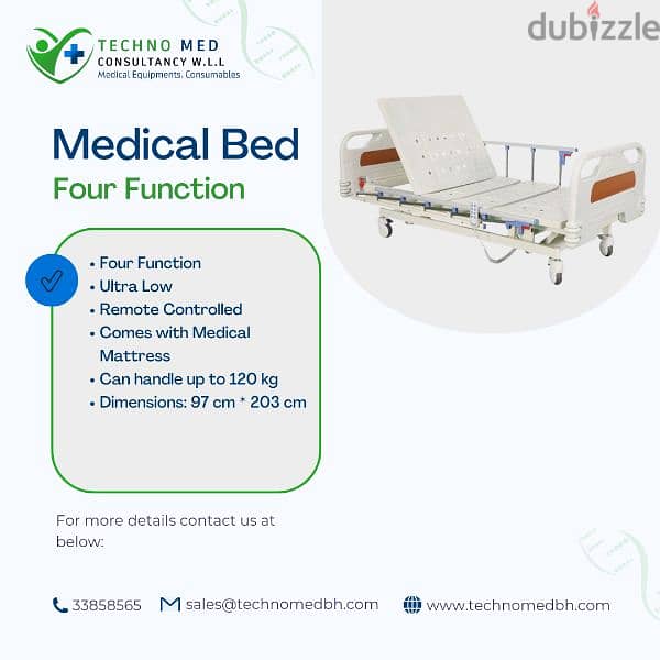 urgent sale: medical bed with mattress four function 0