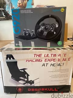 Gaming racing wheel with chair