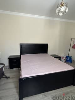 URGENT SALE Queen Size Bed with mattress, side table and drawer 0