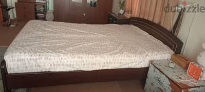 bed with mattress  and 2 door cupboard for sale 0