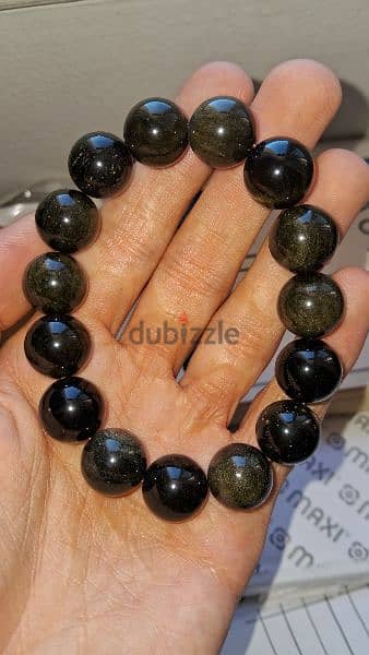 Golden sheen obsidian