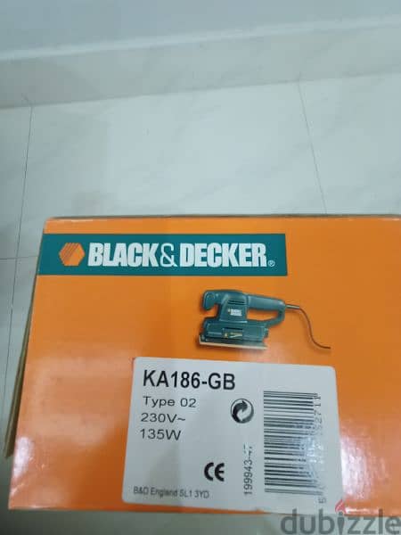 New Corded Black & Decker Orbital Sander sealed Model KA186 135W 6