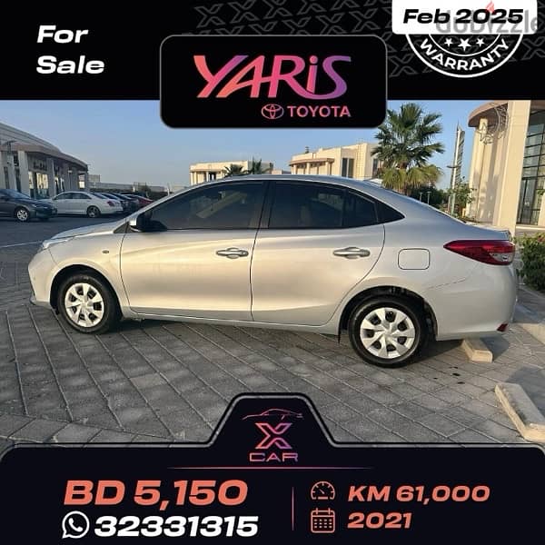 Toyota Yaris 2021 - Warranty Feb 2025 2
