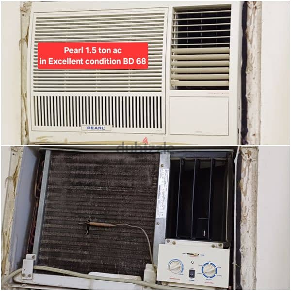 Pearl 1.5 tonn window ac and other scss for sale with fixing 12