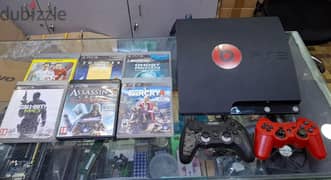 PS3 Slim With 2 Wireless Controller + 6 Games DVD Original 0