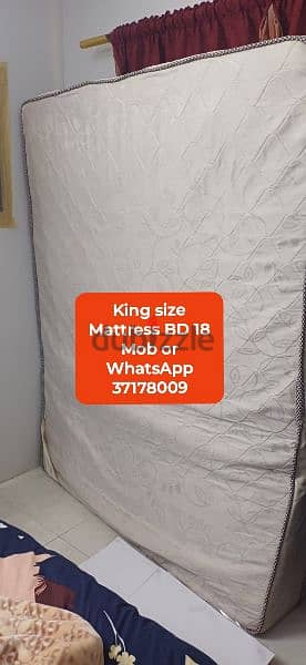 King size Bed with mattress and other household items for sale 19