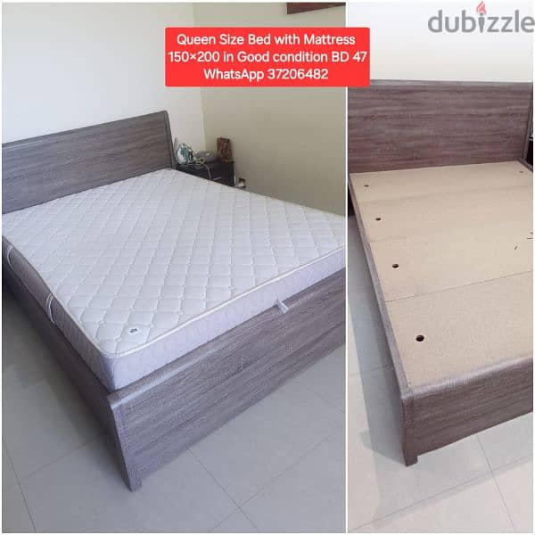 Double bed withh mattress and other items for sale with Delivery 9