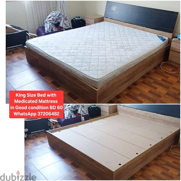 Double bed withh mattress and other items for sale with Delivery 15