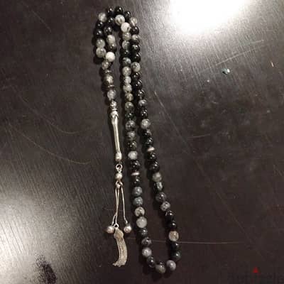 Black Rutile quartz Rosary سبحة كوارتز عشبي أسود