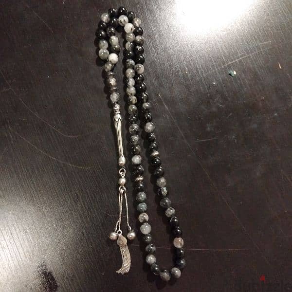 Black Rutile quartz Rosary سبحة كوارتز عشبي أسود 0