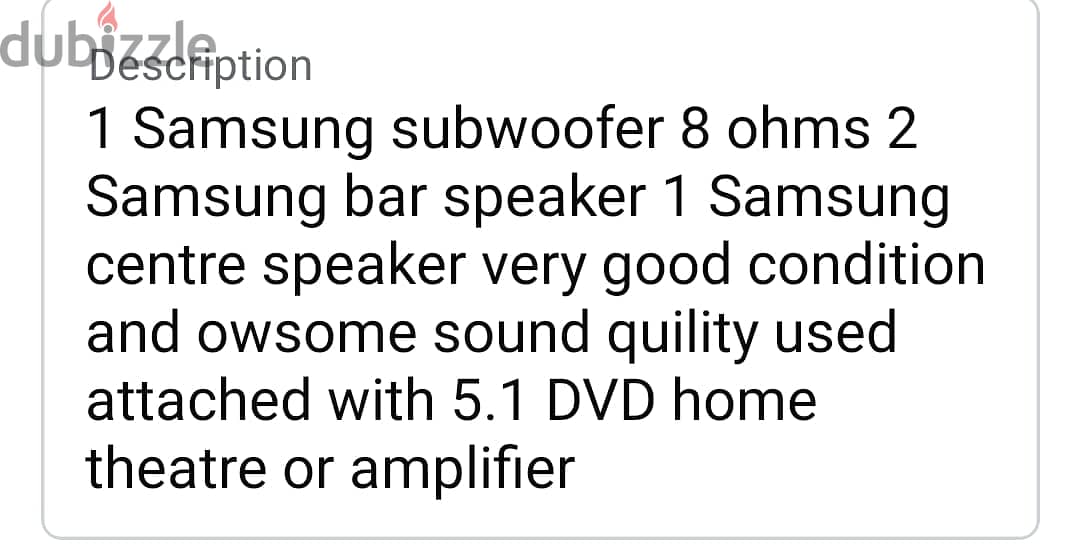 Samsung subwoofer and speaker's 4