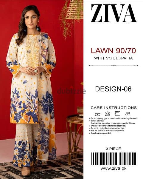 original printed 3pc lawn 5