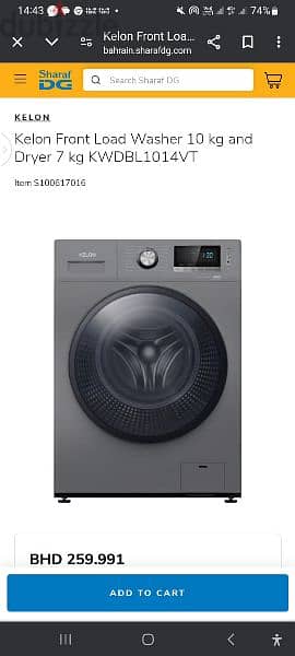 kelon front load washer 10 kg 0