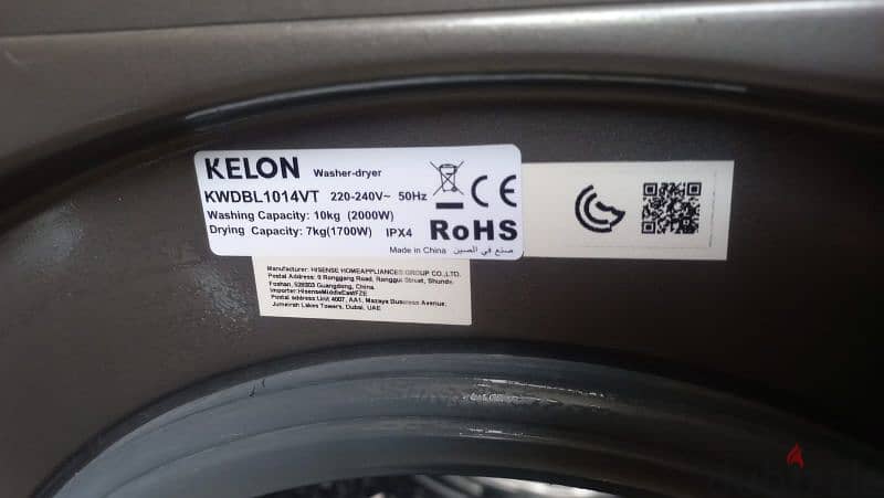 kelon front load washer 10 kg 3