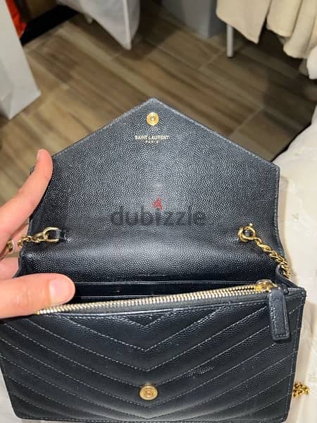 authentic ysl wallet on chain with everything 6