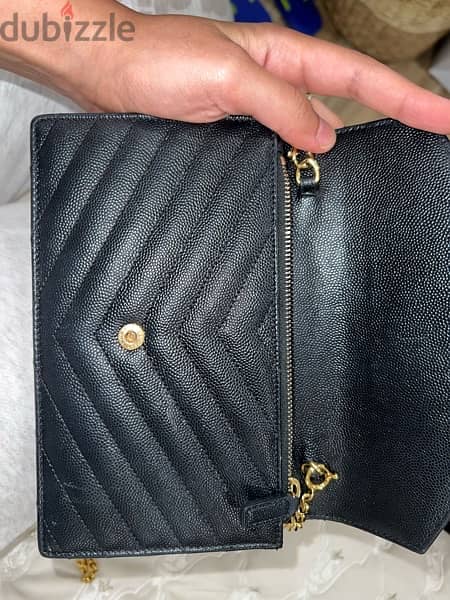 authentic ysl wallet on chain with everything 7