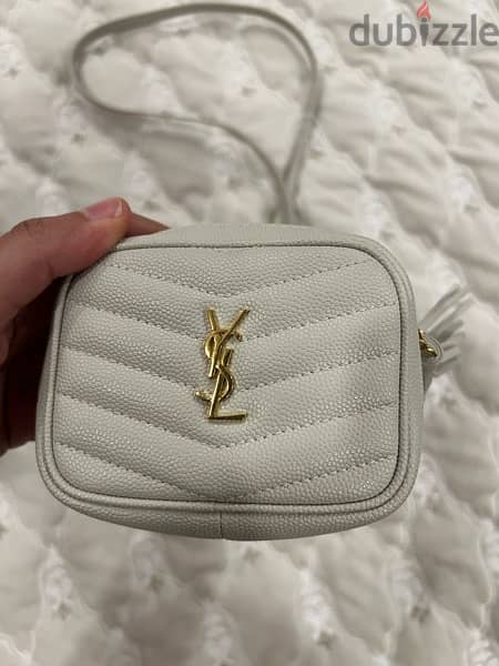 ysl mini camera bag-beige-like new 0