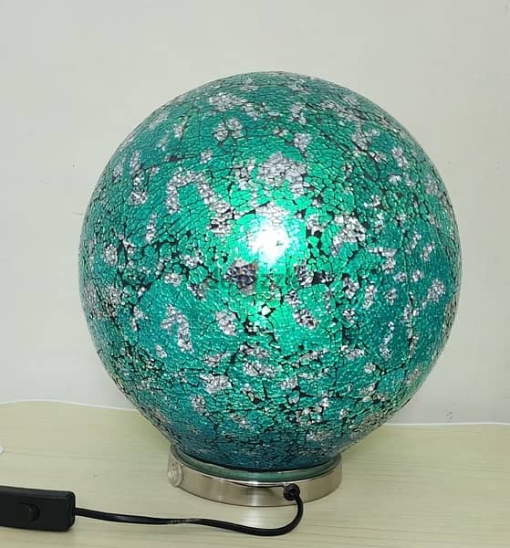 Turquoise green globe lamp for immediate sale 0