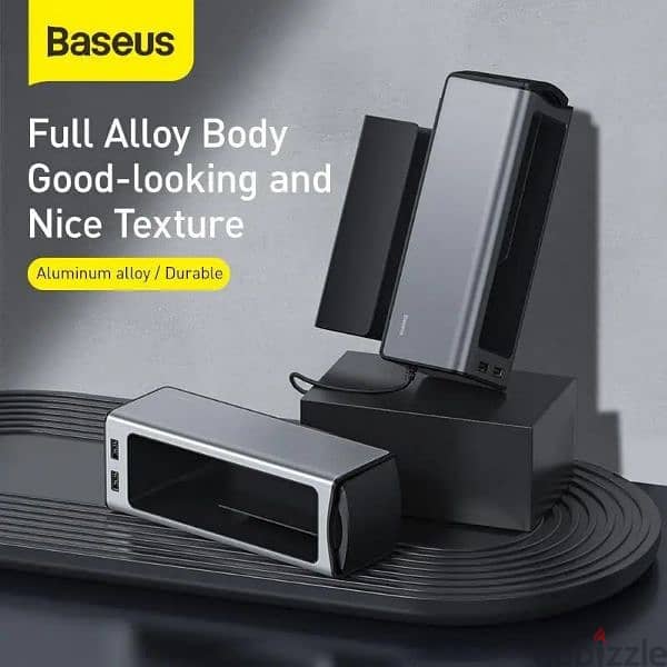 Baseus Deluxe Metal Armrest Console Organizer with Dual USB 1