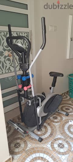 Elliptical Machine Cross Trainer 2 in 1 Exercise Bike جهاز الغزال