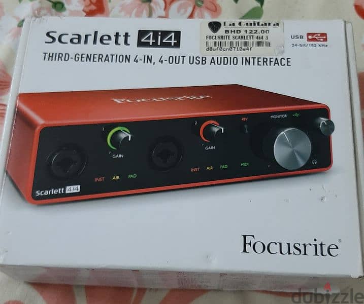 AUDIO STUDIO INTERFAEC FOCUSRITE 4I4 SCARLETT 3 GENERATION FOR SALE 0