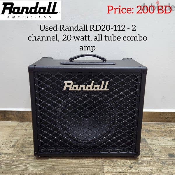 Used Randall RD20-112 - 2 channel,  20 watt, all tube combo amp 0