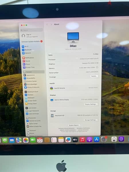 Used I mac 21.5inch(2019) i5 8GB 1TB 1