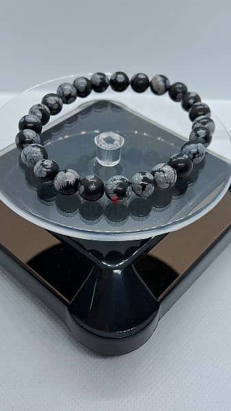 Snowflake obsidian Gemstones crystals bracelets