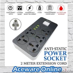 3 USB PORT AND 5 ANTI-STATIC POWER SOCKET