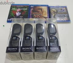 Sony 3D glasses 4nos and 3D blu-ray disc 3nos
