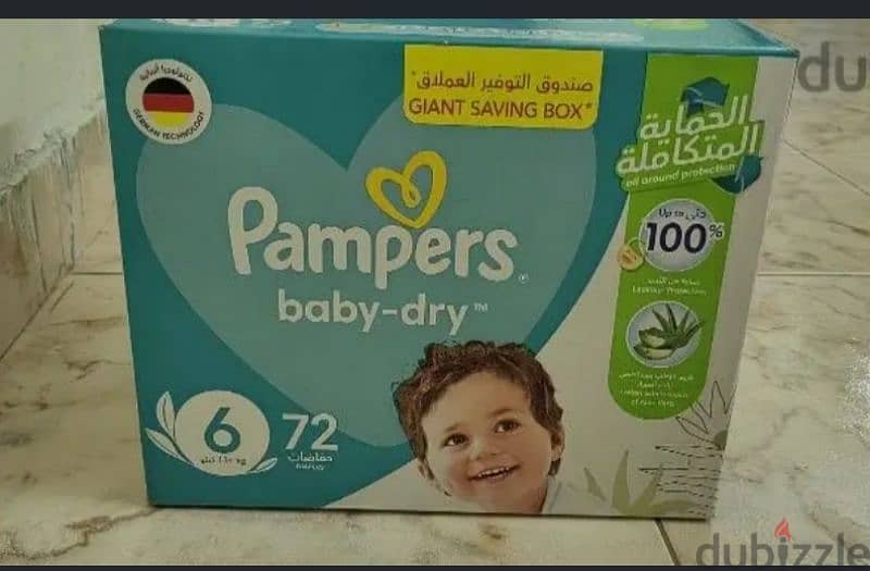 sealed Box of 72 pampers size 6 0