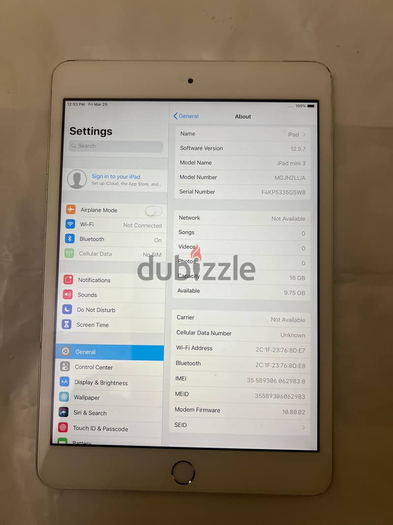 Apple iPad Mini 3 4G 7.9inch 16GB White 2