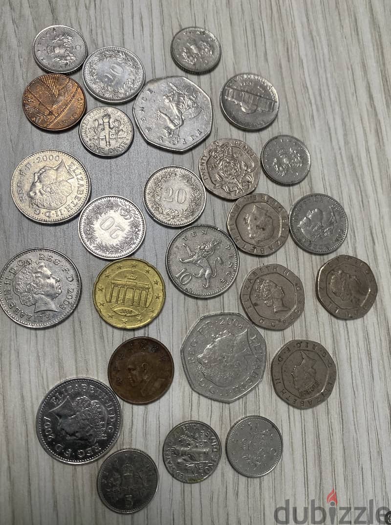 Old coins mix American & British and Other 1