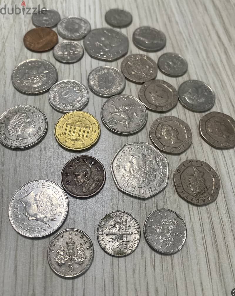 Old coins mix American & British and Other 2