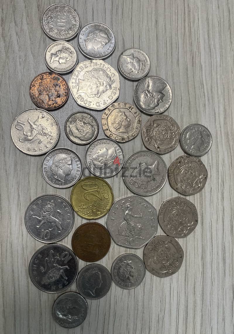 Old coins mix American & British and Other 4