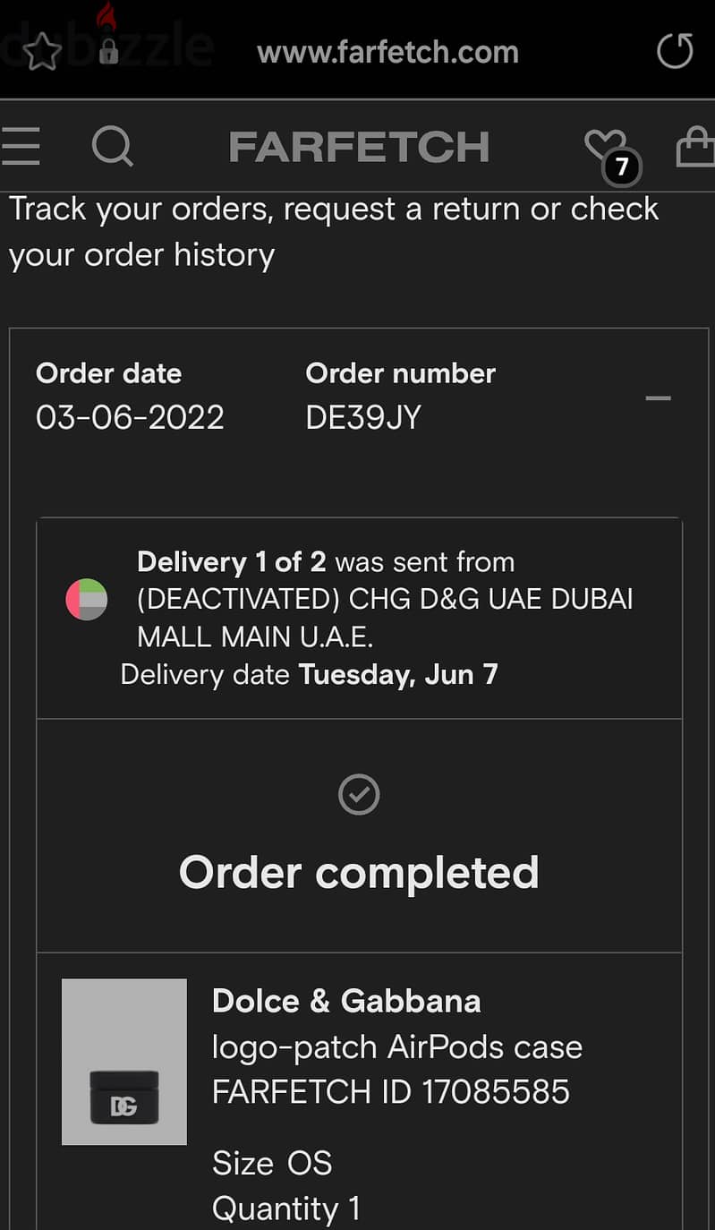 Dolce and Gabanna Airpods Pro Case Purchased from FarFetch inc Receipt 3