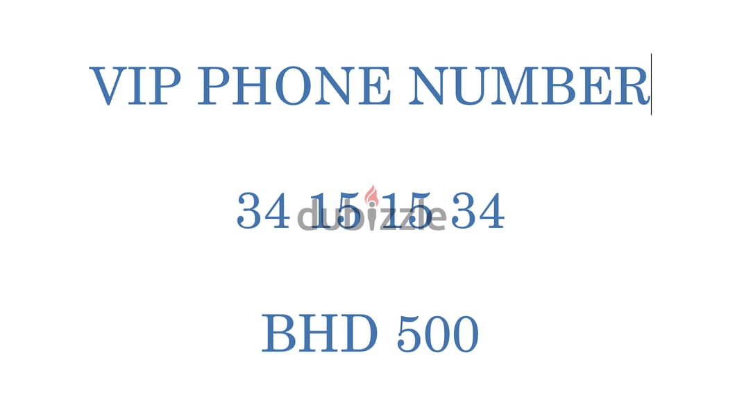 VIP Phone Number Easily Memorable VVIP 0