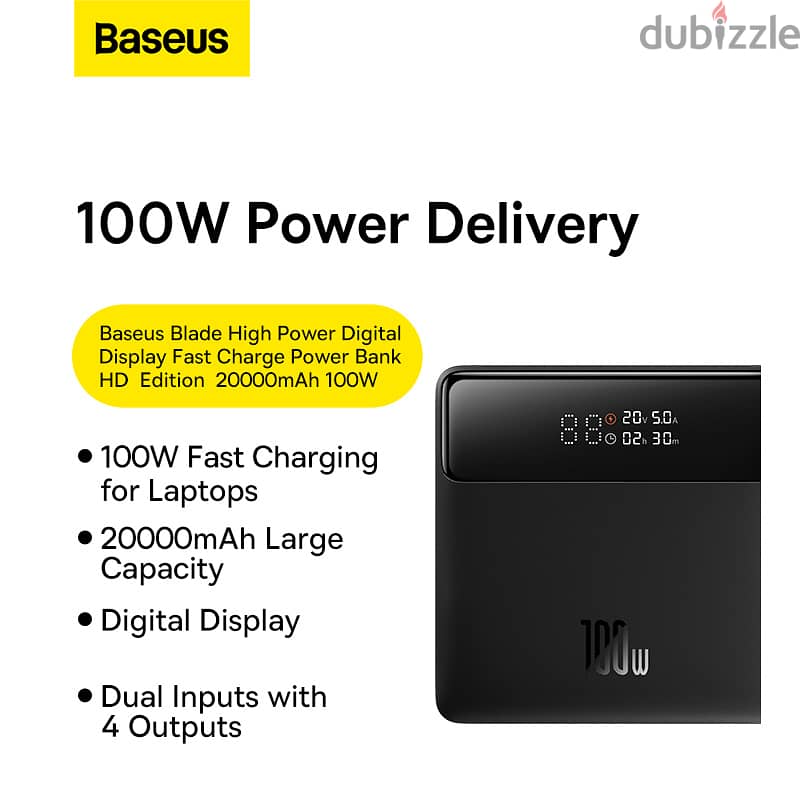 Baseus 100w Power Bank For Laptop and Mobile 1