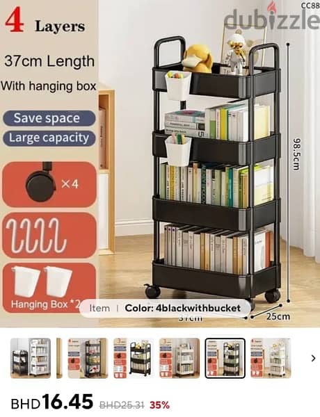 4 Tier Storage Rack Trolley Organizer 4