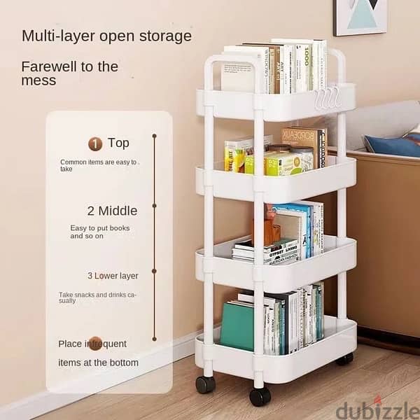 4 Tier Storage Rack Trolley Organizer 6