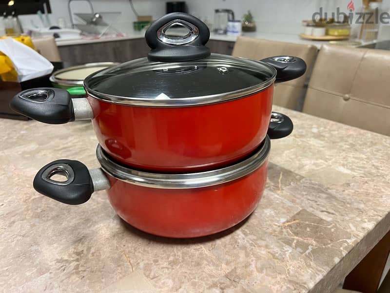 Chefline size 22&24 non stick stackable Pots 3