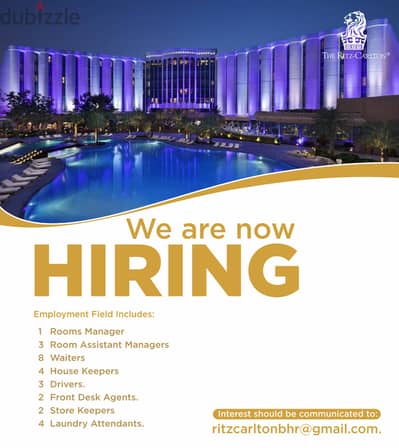 NEEDED URGENTLY!! Drivers, Waiters, Cleaner, Room and Store Managers,