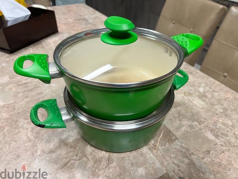 Chefline size 22&24 non stick stackable Pots 6