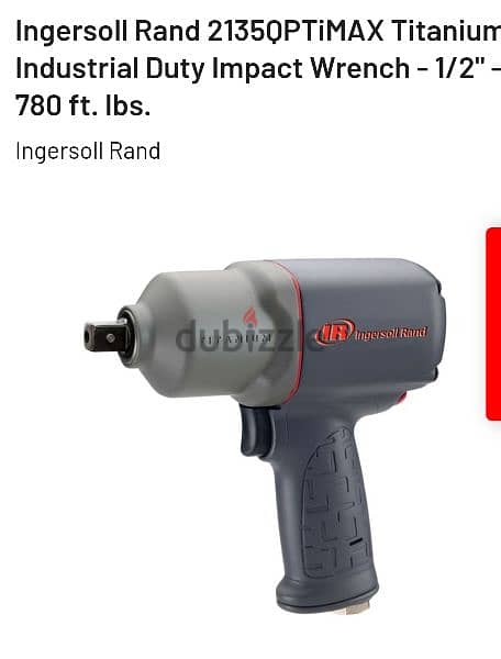 Impact Air Wrench Ingersoll Rand Titanium 1/2 inch 780 ft Ibs/9800RPM 7