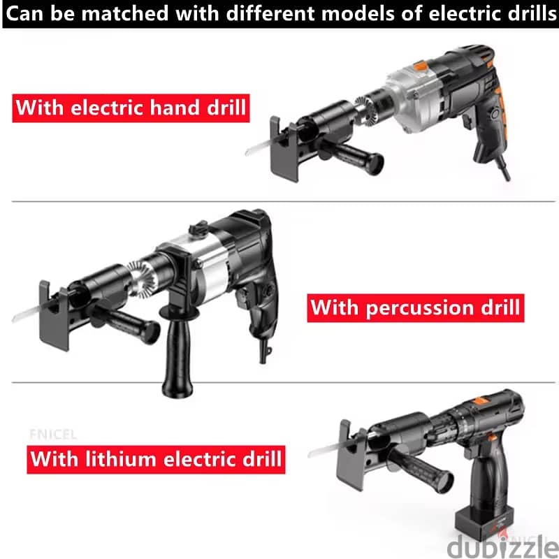 Wood PVC Steel Pipe Cutting, Portable Reciprocating Saw Adapter Elect 1