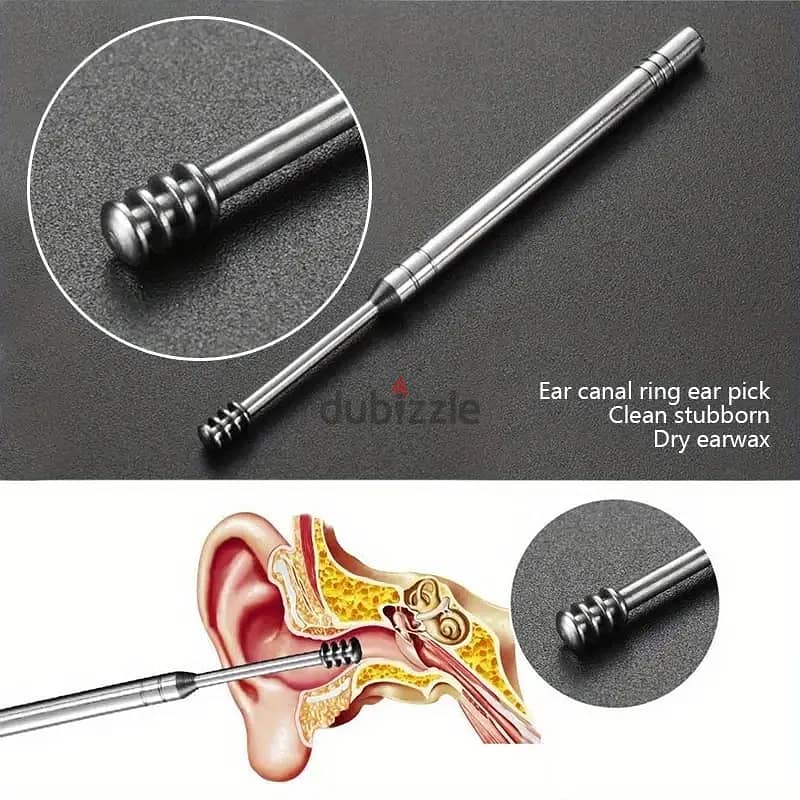 6pcs Earwax Removal Tool Set - Stainless Steel Double-Ended Ear Picks 5