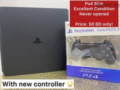 Ps4 PlayStation 4 Slim Excellent Condition سوني بلايستيشن ٤ سلم ممتازة 0