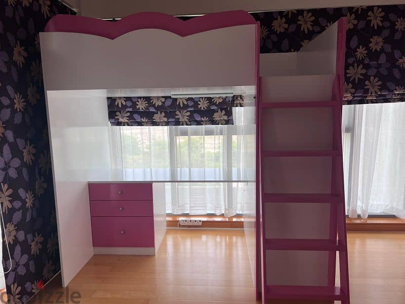 bunk bed with cabinet and mattress 1