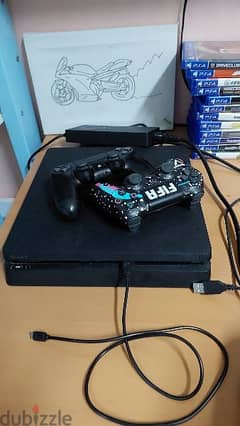 PS4 Slim with 2 Controllers and 12 Games